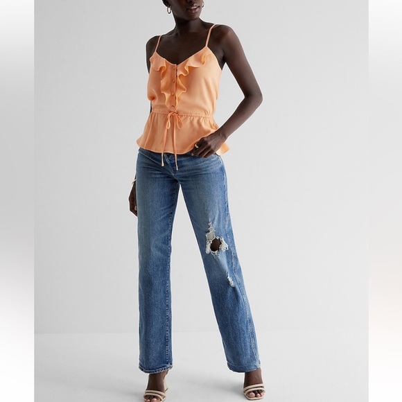 Ruffle Button Up Peplum Cami - Picture 5 of 9